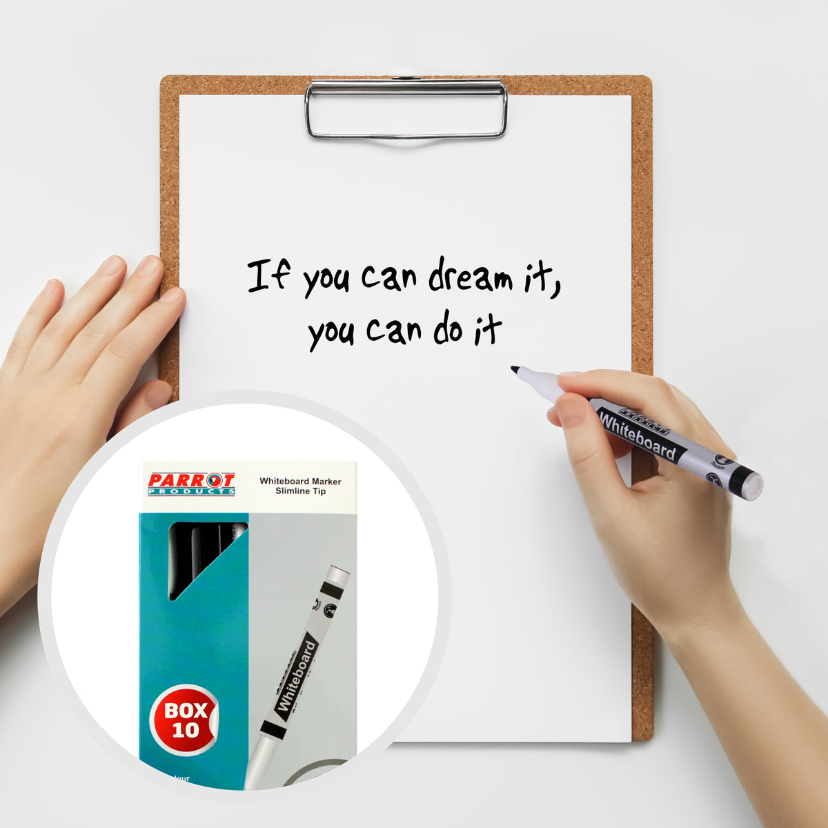 Whiteboard Markers (10 Markers - Slimline Tip - Black)