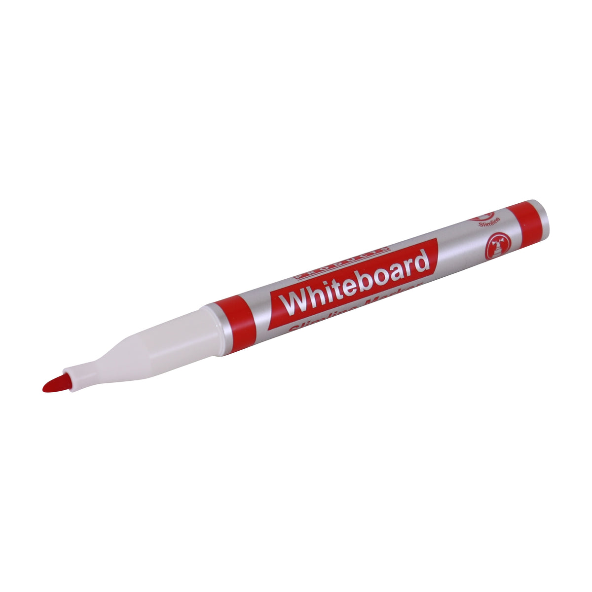 Whiteboard Markers (10 Markers - Slimline Tip - Red)