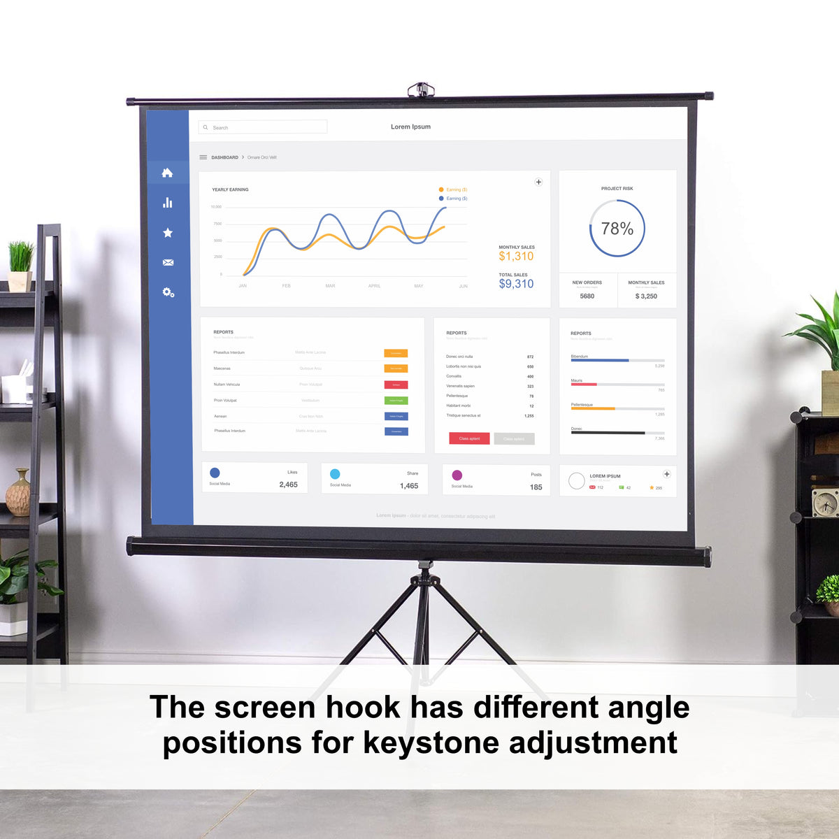 Projector Tripod Screen 1760*1330mm (View: 1710*1280mm - Ratio: 4:3)