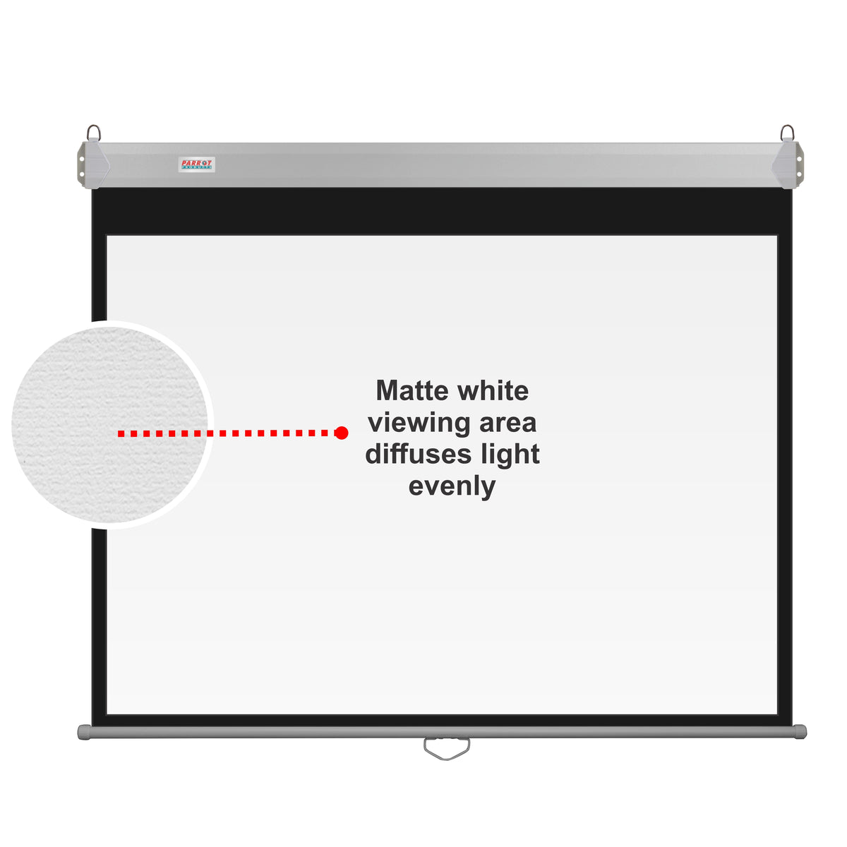 Parrot Pulldown Screen 2130*2130mm (View: 2030*2030mm - 1:1)