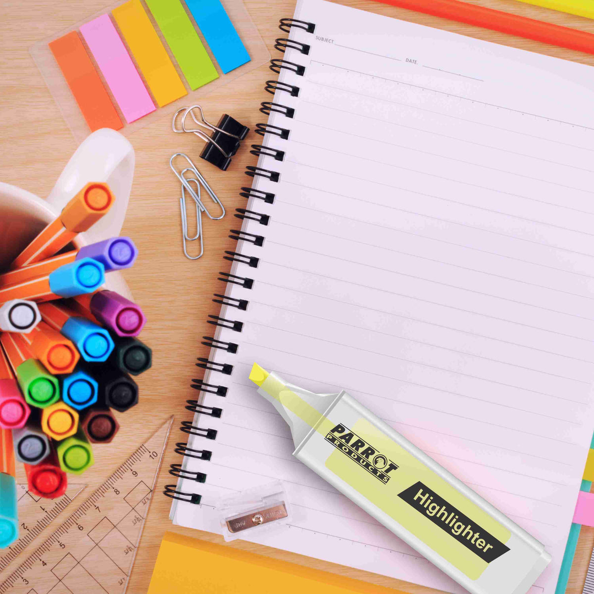 Highlighter Marker Box (10 Markers - Yellow)