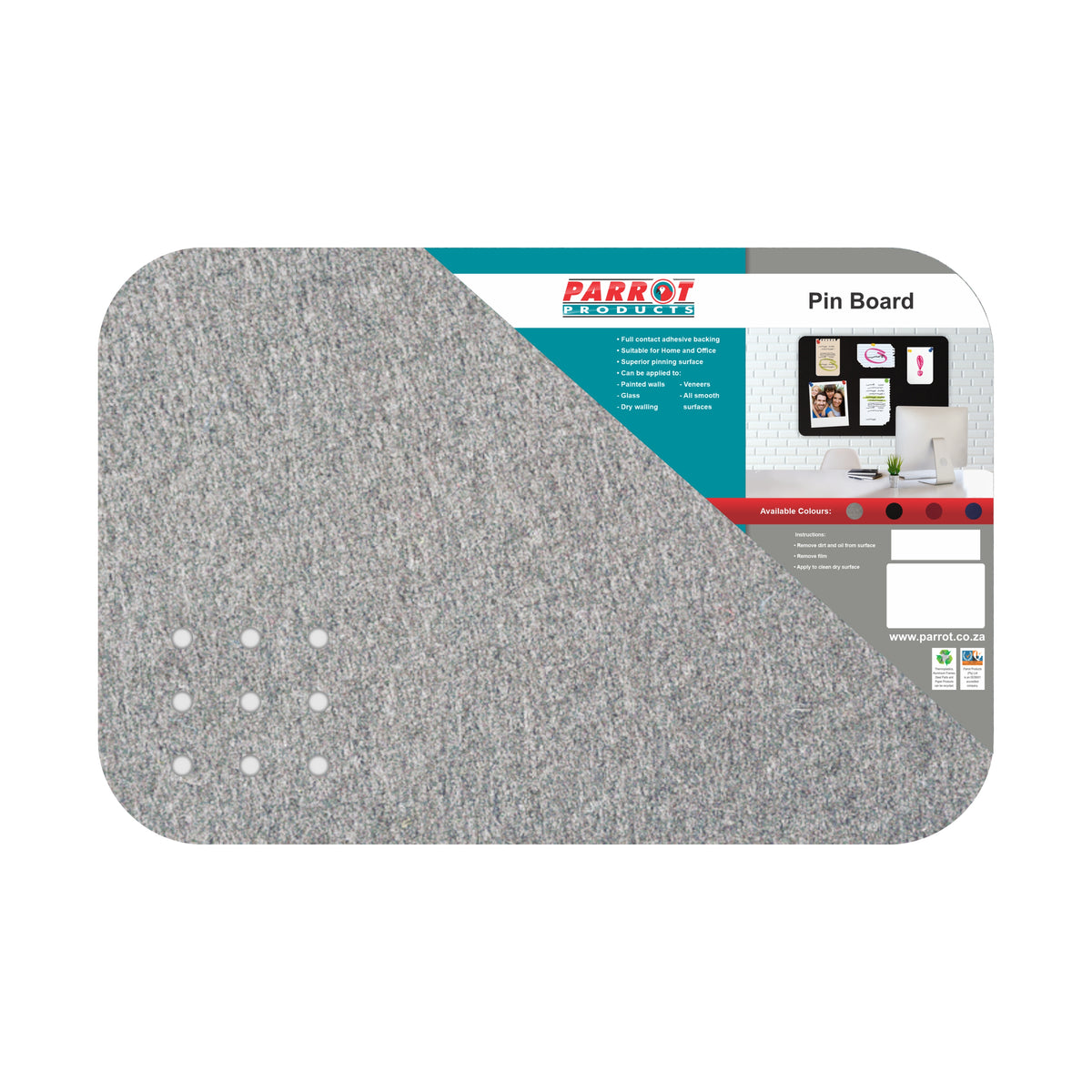 Adhesive Pin Board (No Frame - 900*600mm - Grey)