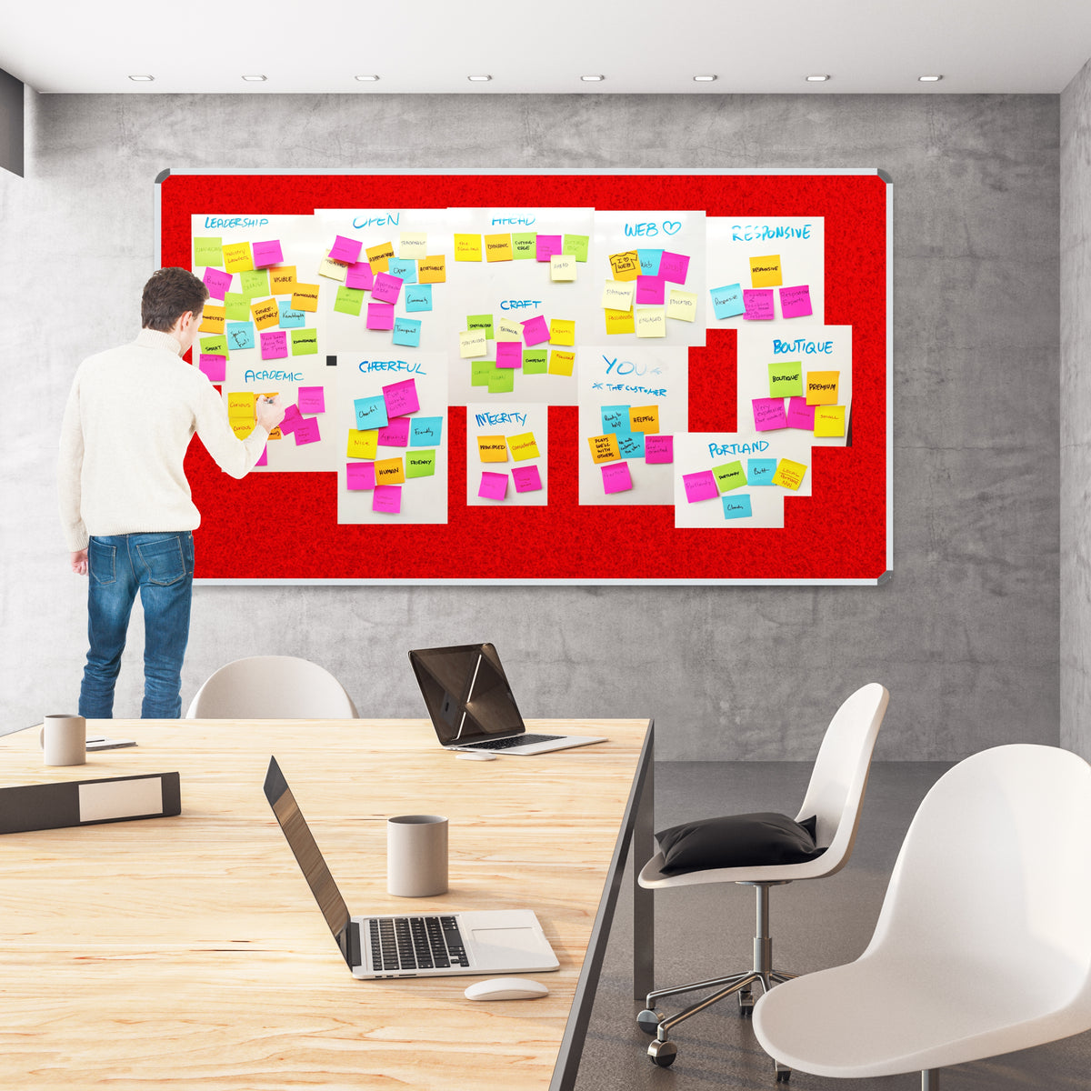 Info Board (Aluminium Frame - 3000*1200mm - Red)