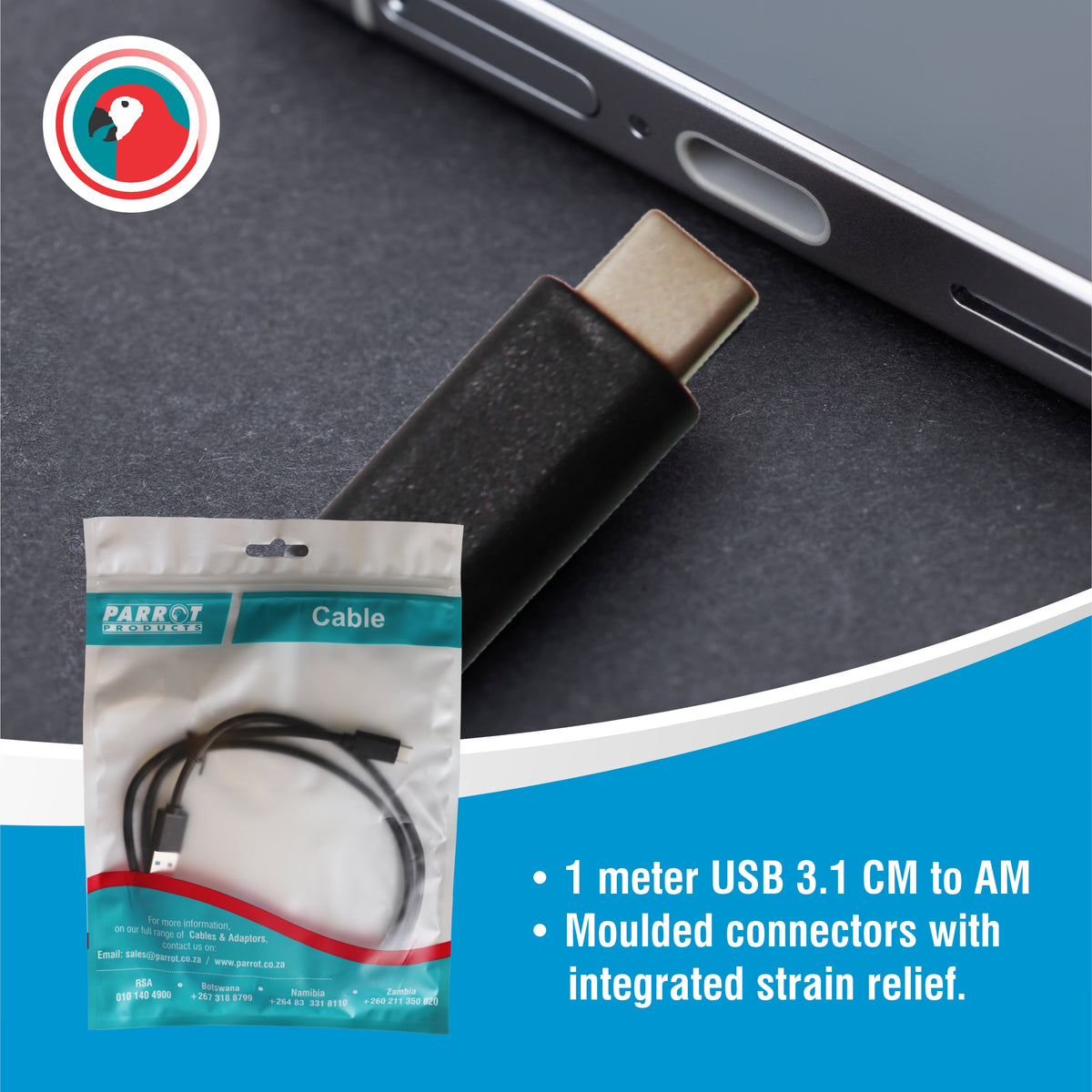 CABLE USB 3.1 CM TO AM - 1M