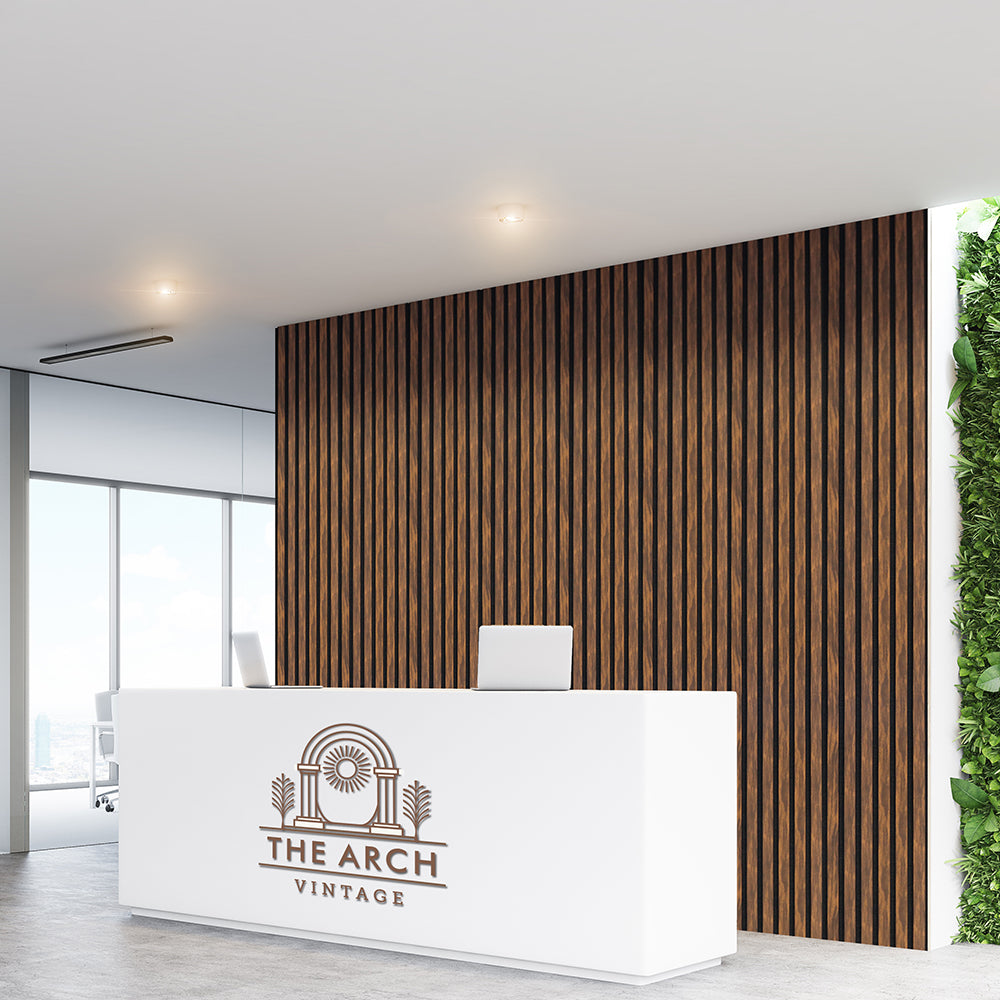 Acoustic Slatted Wall Panel 600 2400mm Ebony