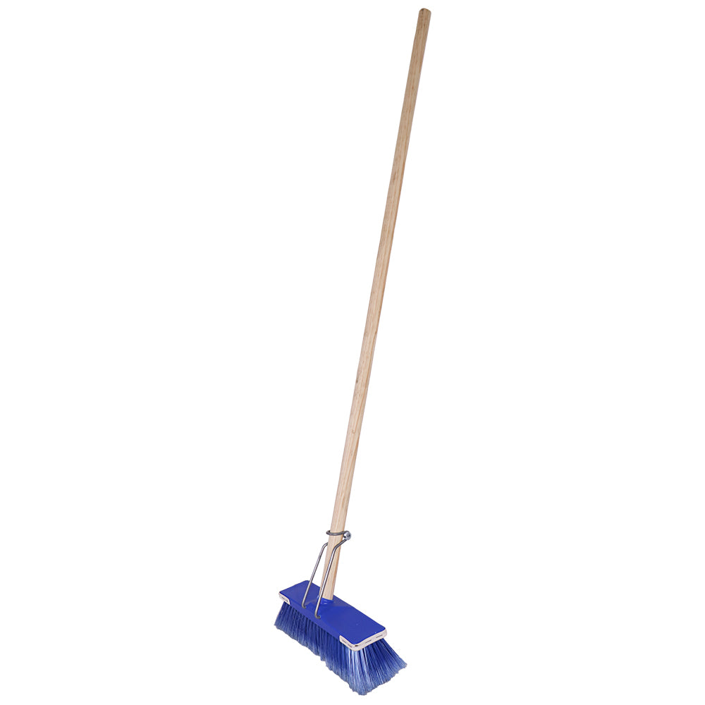 Janitorial Deluxe Broom Flagged Wooden Handle