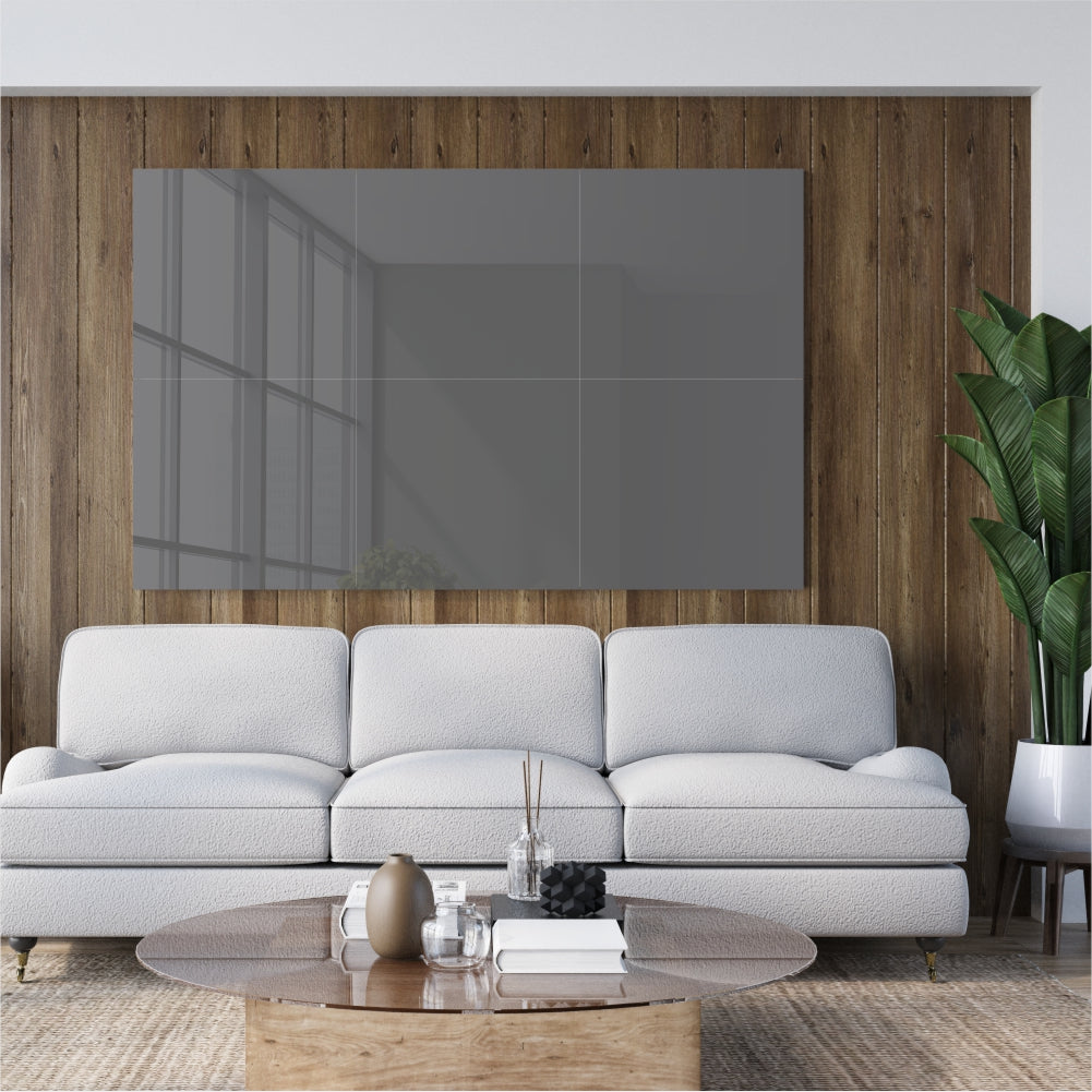 Decorative Glass Wall Tile (898 X 700 X 6mm) Gun Metal