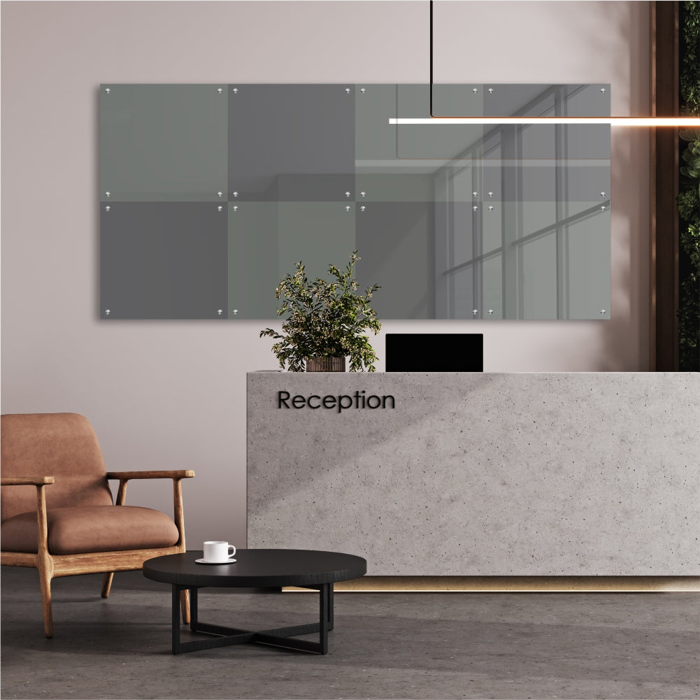 Decorative Glass Wall Tile (898 X 700 X 6mm) Mouse Grey