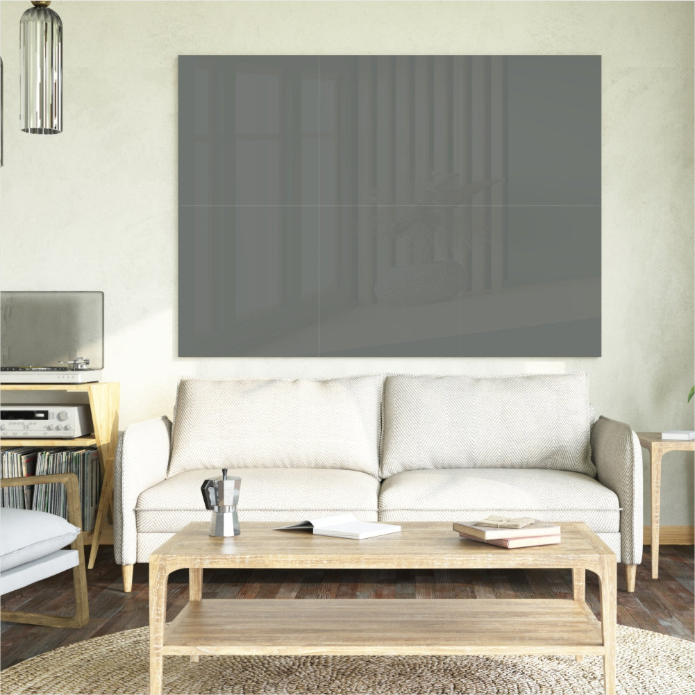 Decorative Glass Wall Tile (898 X 700 X 6mm) Mouse Grey