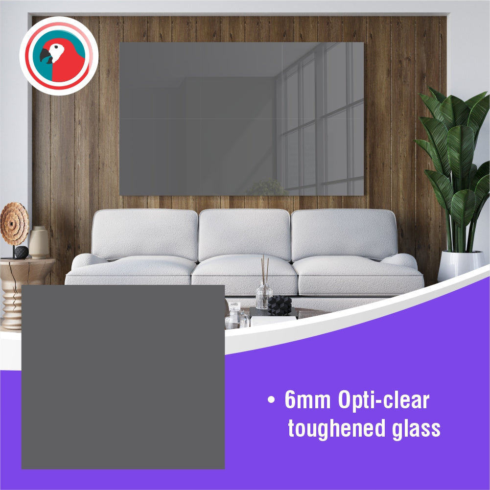 Decorative Glass Wall Tile (598 X 650 X 6mm) Gun Metal