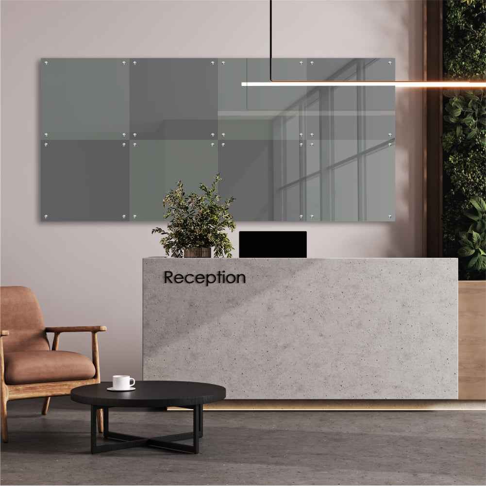 Decorative Glass Wall Tile (598 X 650 X 6mm) Gun Metal