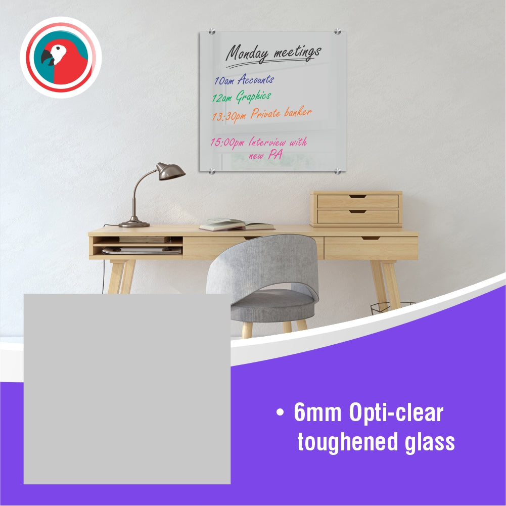 Decorative Glass Wall Tile (598 X 650 X 6mm) Telegrey