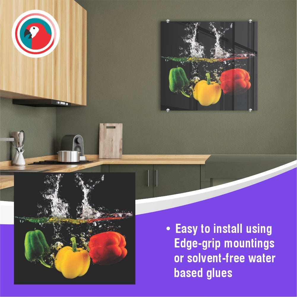 Decorative Glass Wall Tile (598 x 650 x 6mm) Peppers