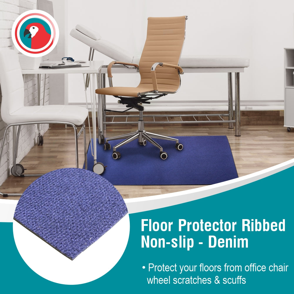 Floor Protector Ribbed Non-Slip 1200 x 850 x 5.5mm Denim