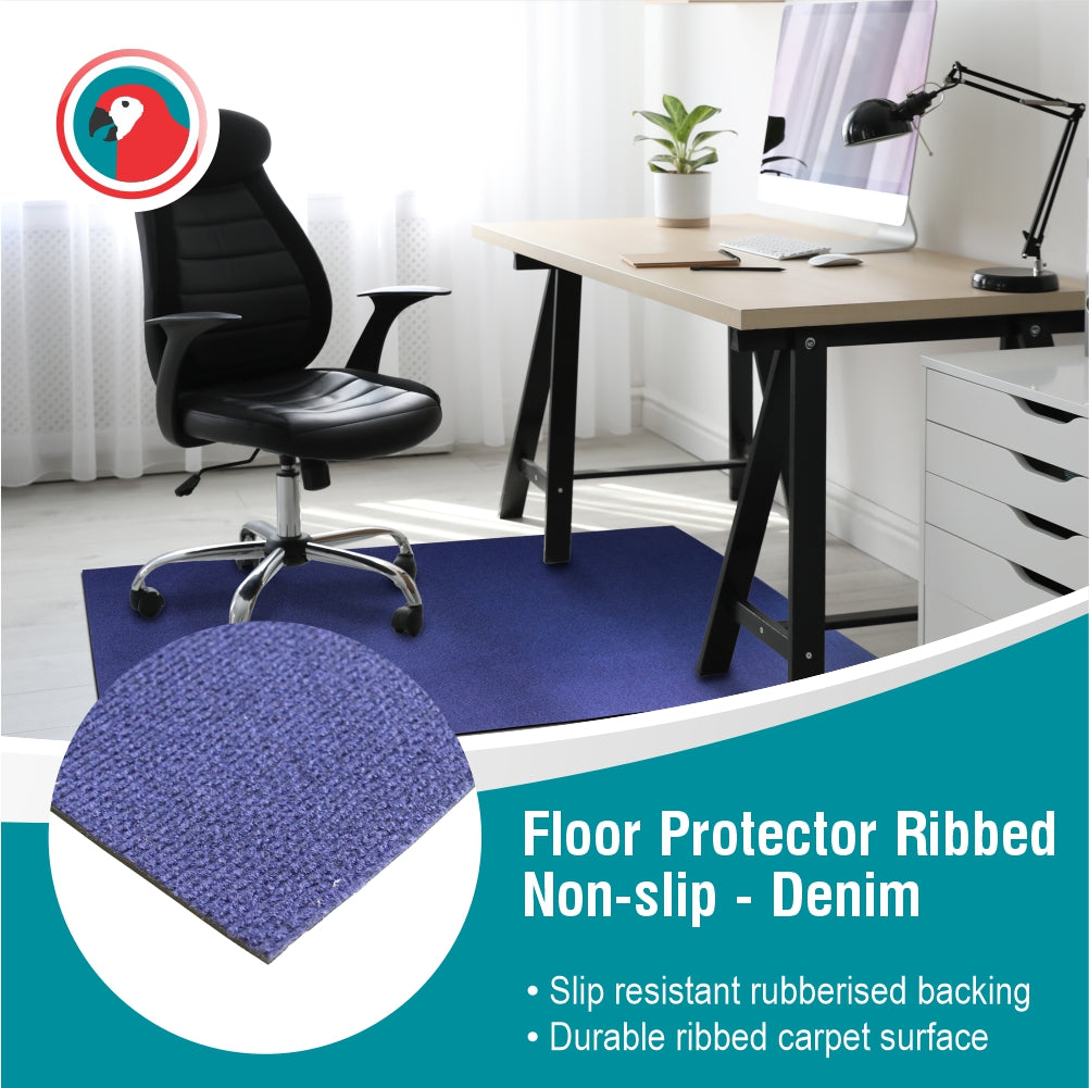 Floor Protector Ribbed Non-Slip 1200 x 850 x 5.5mm Denim