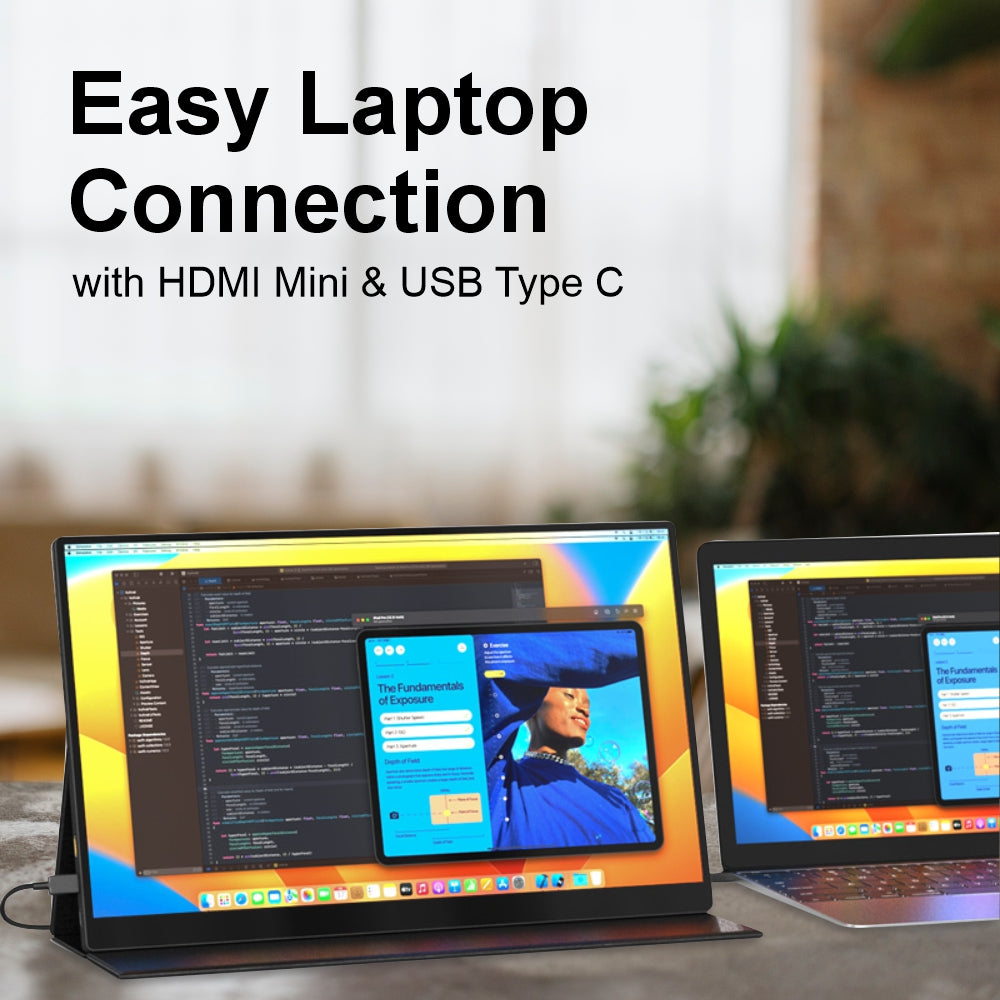 15.6" Portable Full HD Monitor USB-C & Mini HDMI