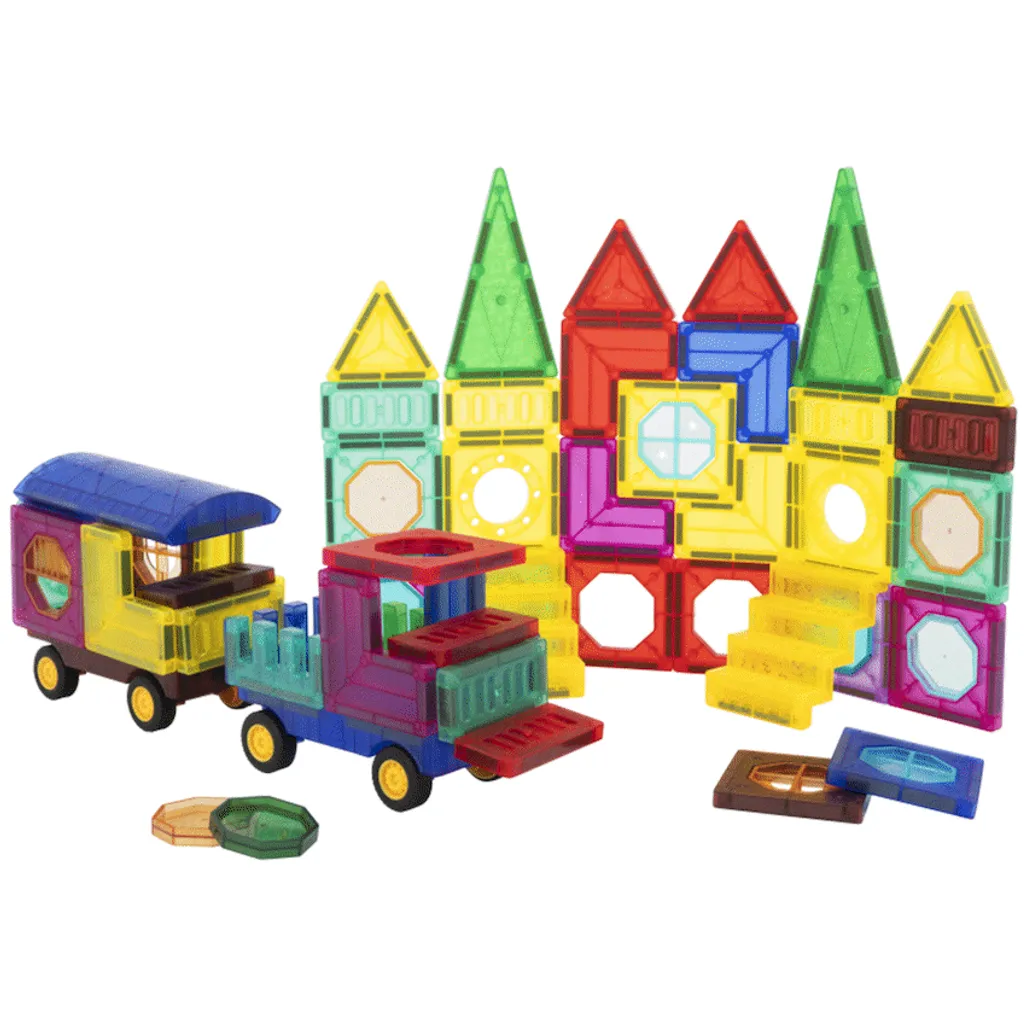 73 Magnetic Tiles, Windows, Stickers and Snowmen