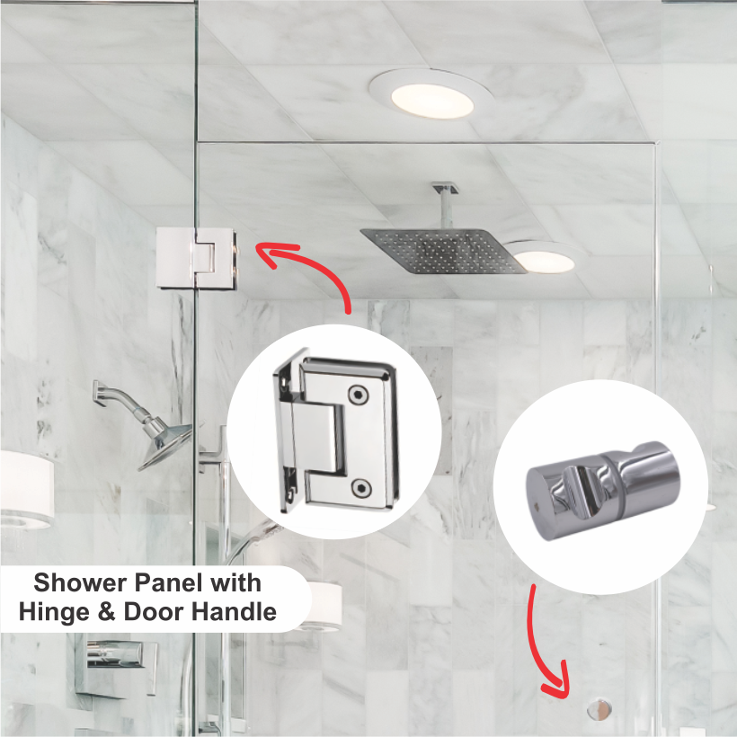 SHOWER PANEL HINGE - (MIRROR FINISH)