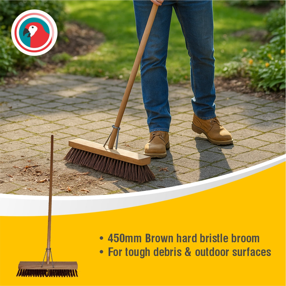 Janitorial Platform Broom Brown 450mm (18")