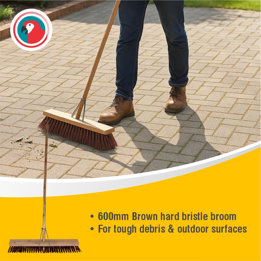 Janitorial Platform Broom Brown 600mm (18")