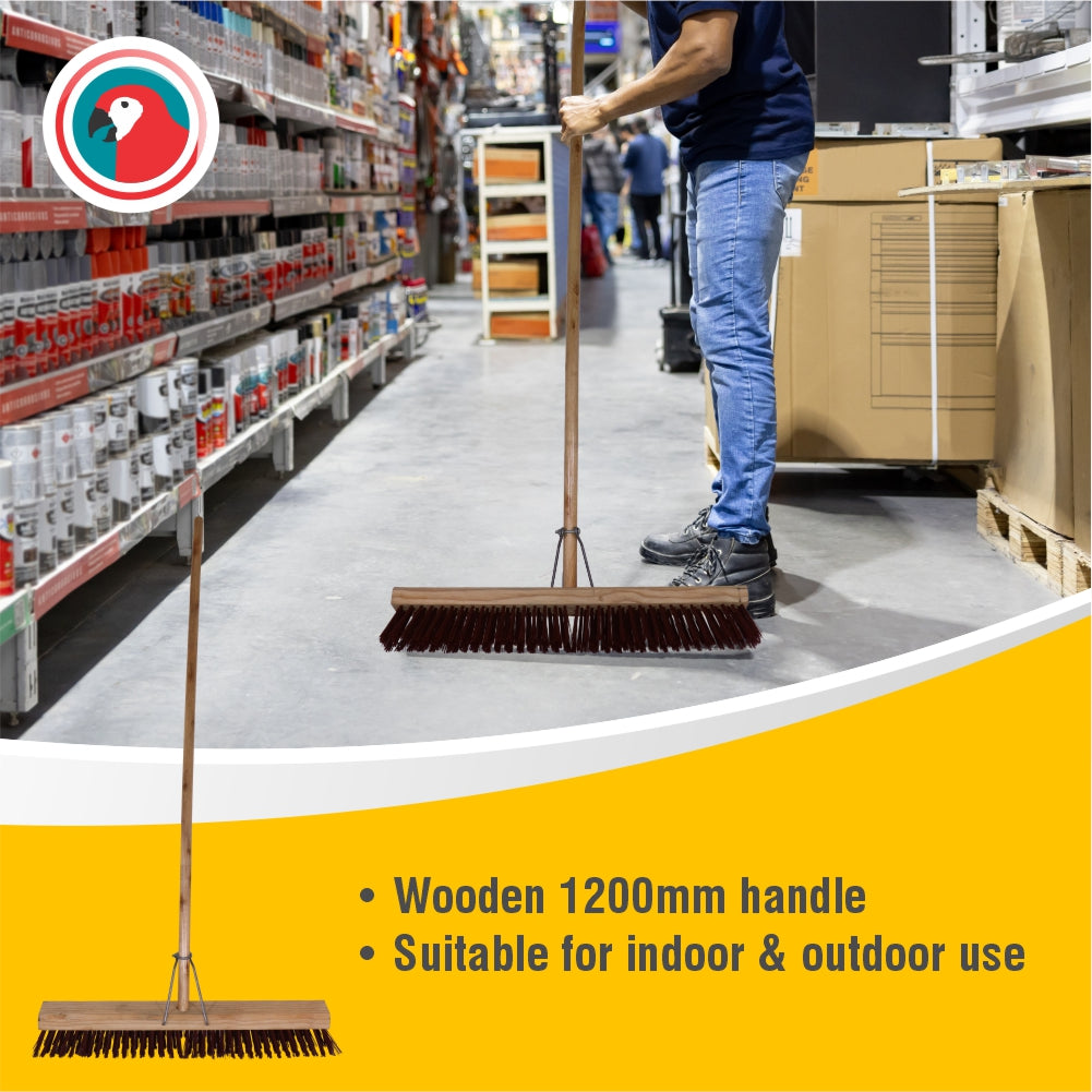 Janitorial Platform Broom Brown 600mm (18")