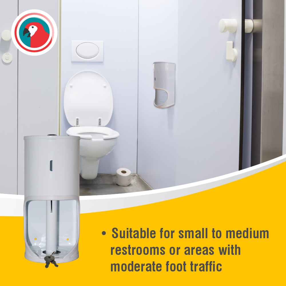 Janitorial TR2 Toilet Roll Holder Lockable - Mild Steel White