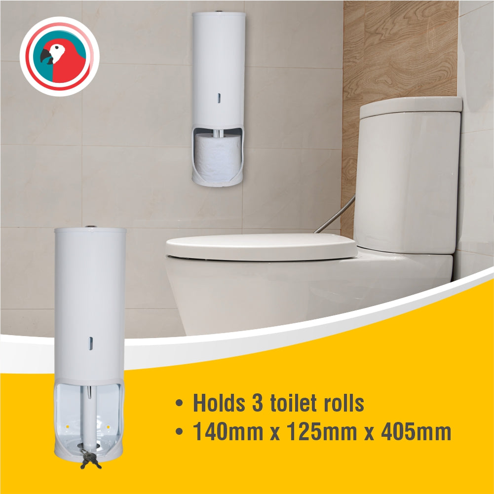 Janitorial TR3 Toilet Roll Holder Lockable - Mild Steel White