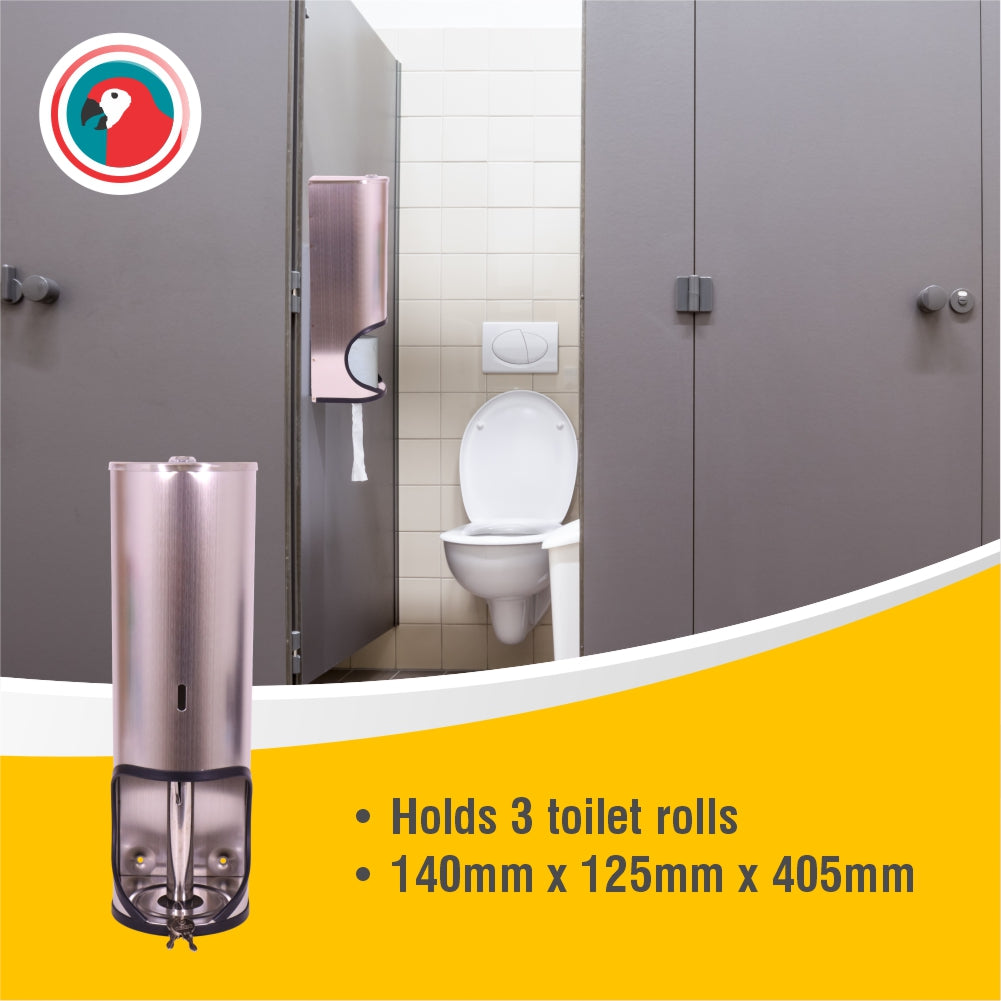 Janitorial TR3 Toilet Roll Holder Lockable - S/Steel