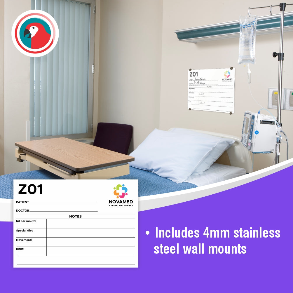 Hospital Glass Bed Board with Print (A3 - 297x420mm)