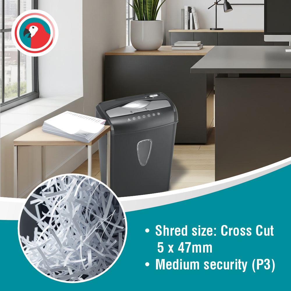 Paper Shredder (8 Sheets - 5*47mm - Cross Cut - Medium Security)