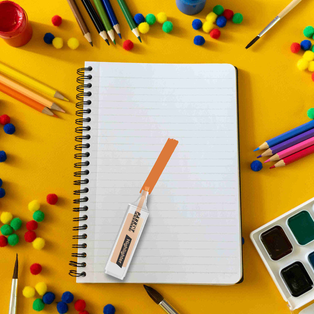 Highlighter Marker Pouch 4 (Yellow - Pink - Blue - Orange)
