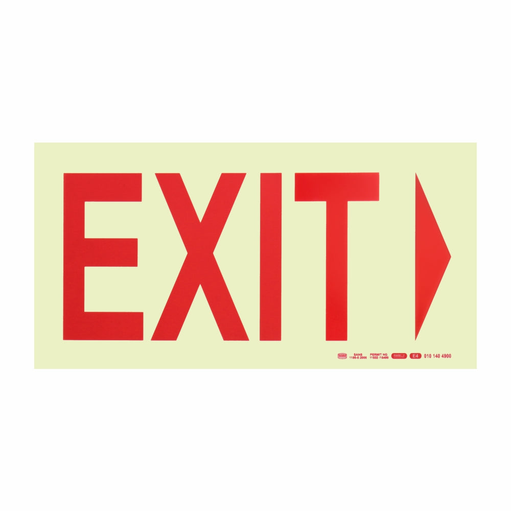 Photoluminescent 190MM Safety Sign - E4 Arrow Left Exit