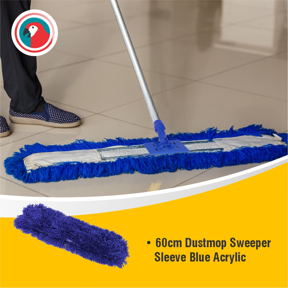 Janitorial Dustmop Sweeper Sleeve Blue Acrylic 60cm