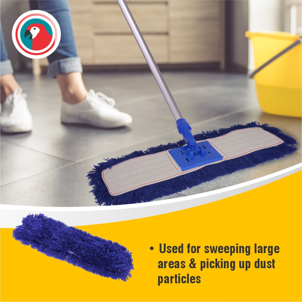 Janitorial Dustmop Sweeper Sleeve Blue Acrylic 60cm