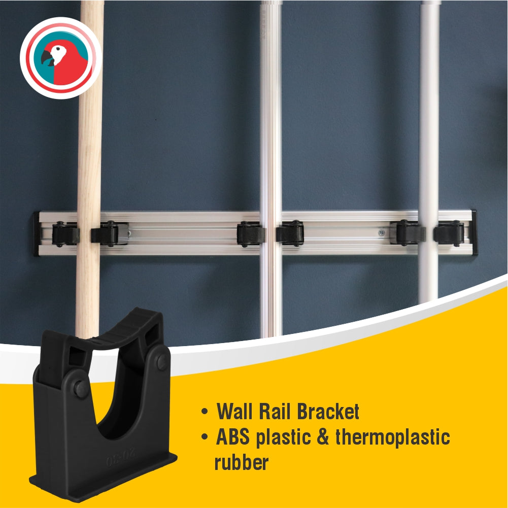 Janitorial Wall Rail Bracket Black