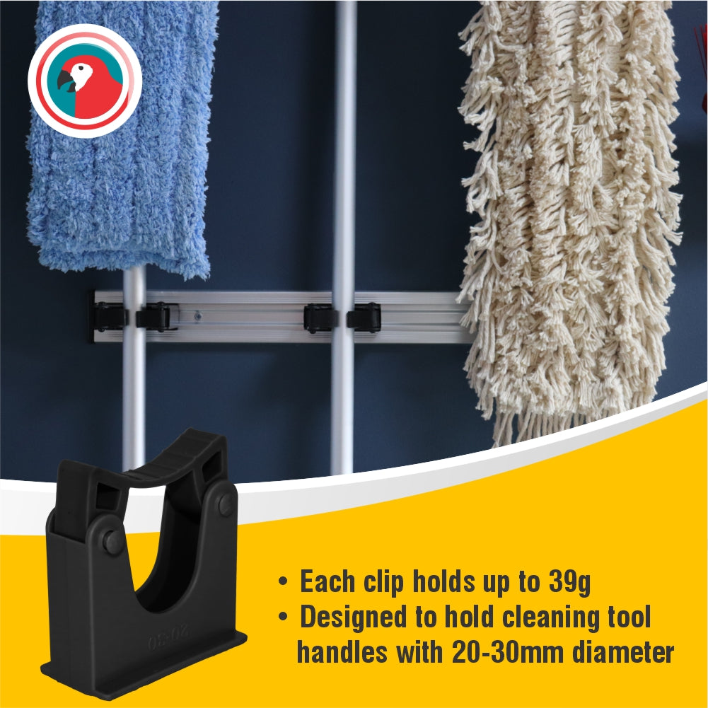 Janitorial Wall Rail Bracket Black