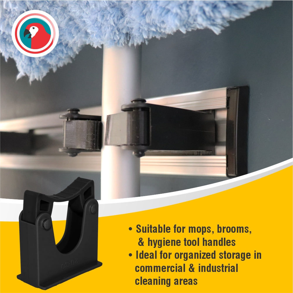 Janitorial Wall Rail Bracket Black
