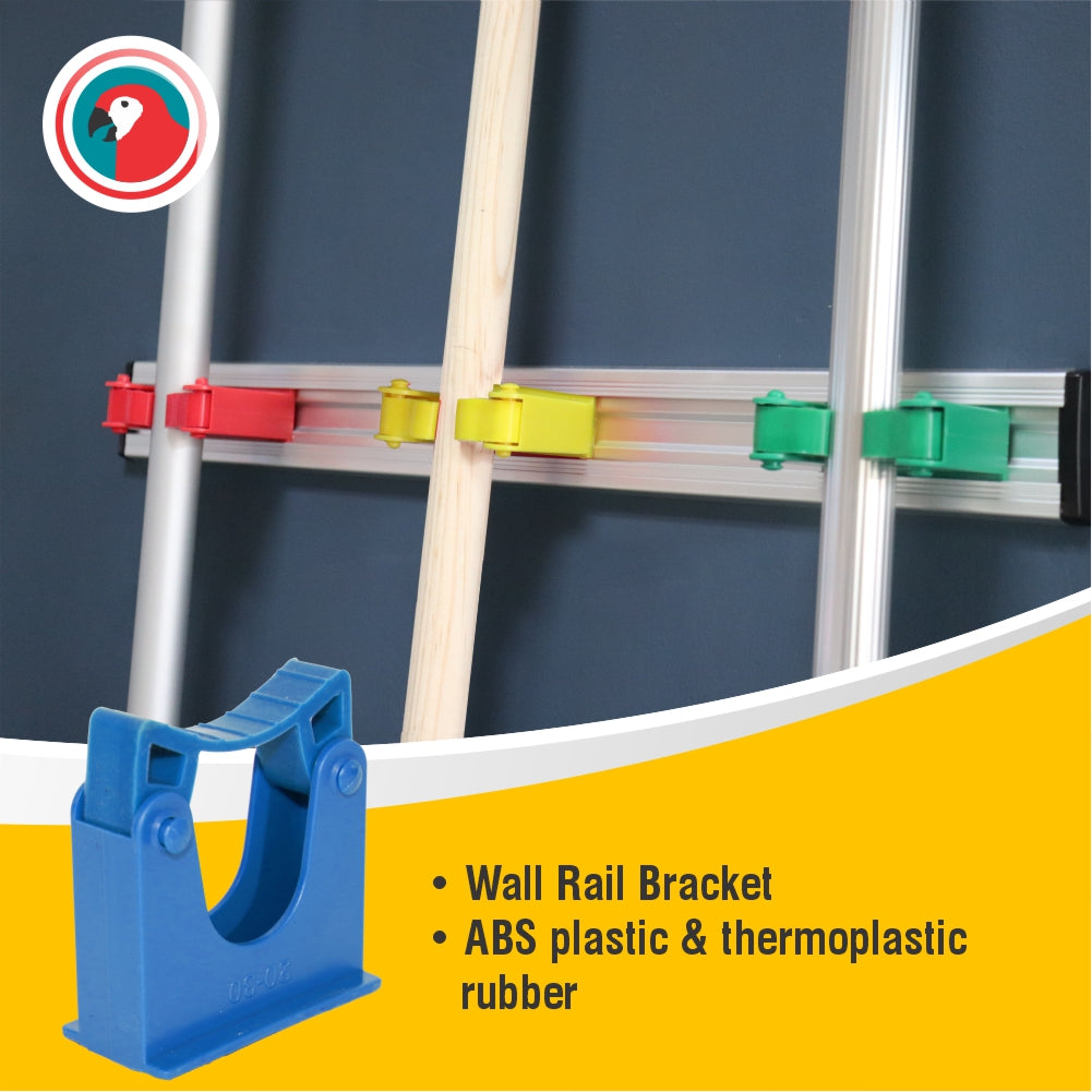 Janitorial Wall Rail Bracket Blue