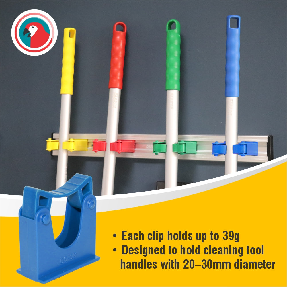 Janitorial Wall Rail Bracket Blue