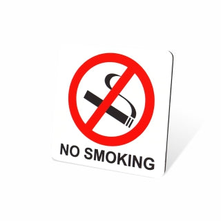 No Smoking Symbolic Sign - Printed on White ACP (150 x 150mm)