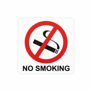 No Smoking Symbolic Sign - Printed on White ACP (150 x 150mm)