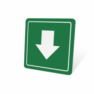 Green Arrow Symbolic Sign - Printed on White ACP (150 x 150mm)