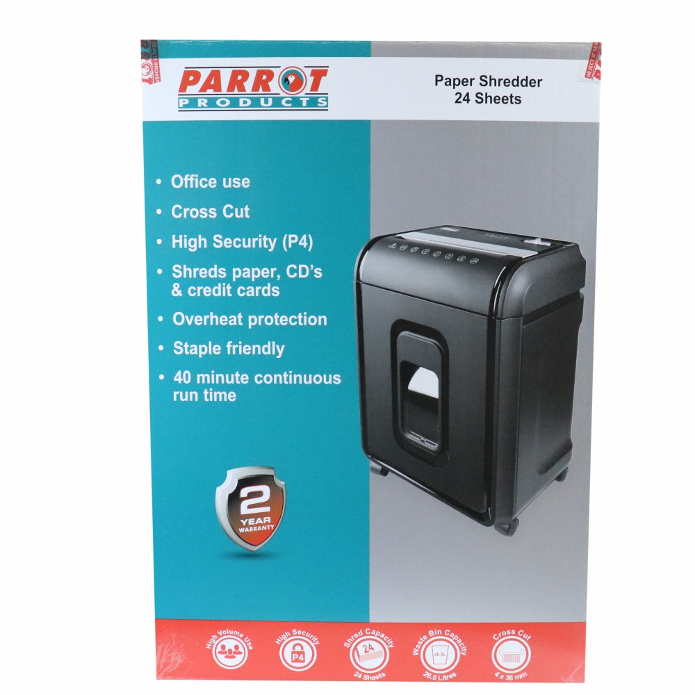 Paper Shredder (24 Sheets - 5*38mm - Cross Cut - Medium Security)
