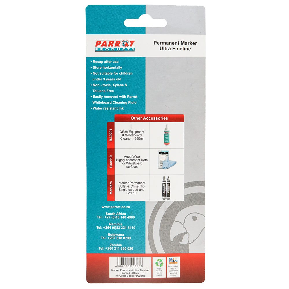 Permanent Marker Ultra Fine line (Black - Carded)