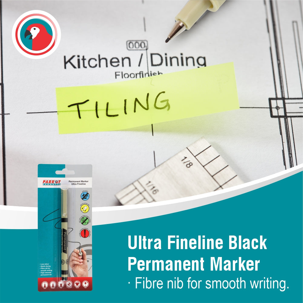 Permanent Marker Ultra Fine line (Black - Carded)