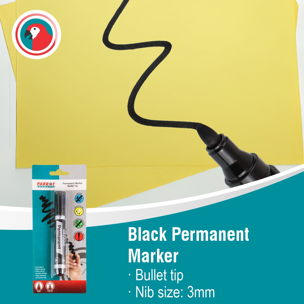 Permanent Markers (Bullet Tip - Box 10 - Black)