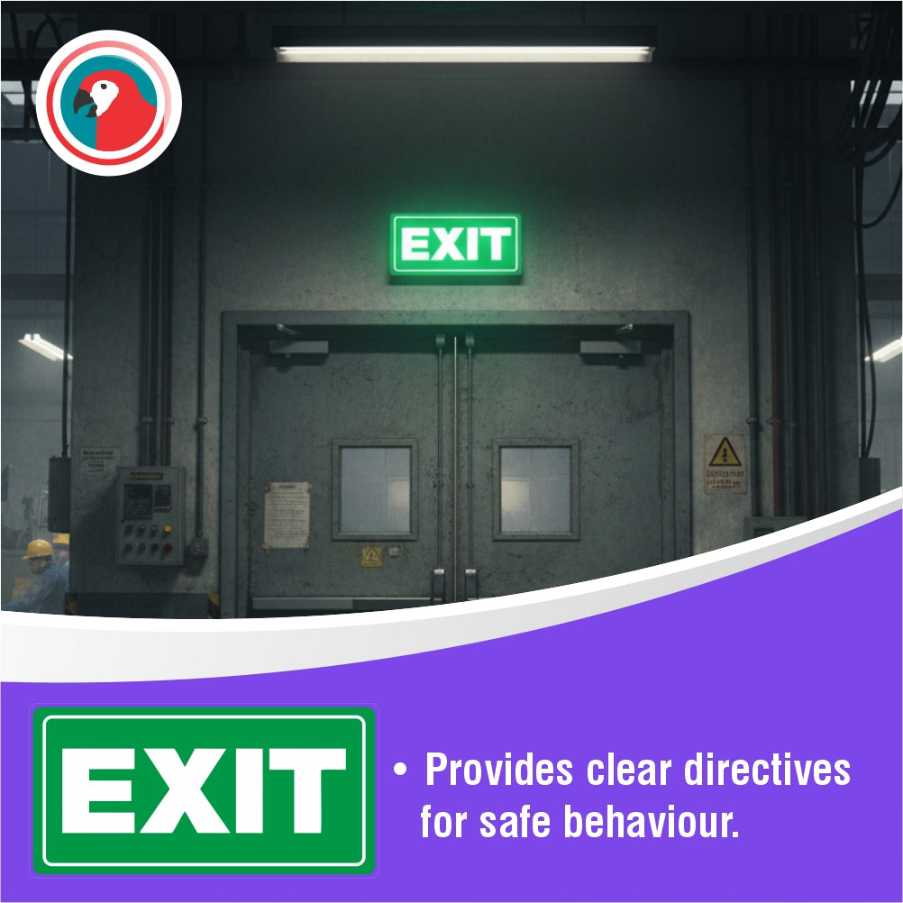 Exit Symbolic Sign - Printed on White ACP (150 x 300mm)