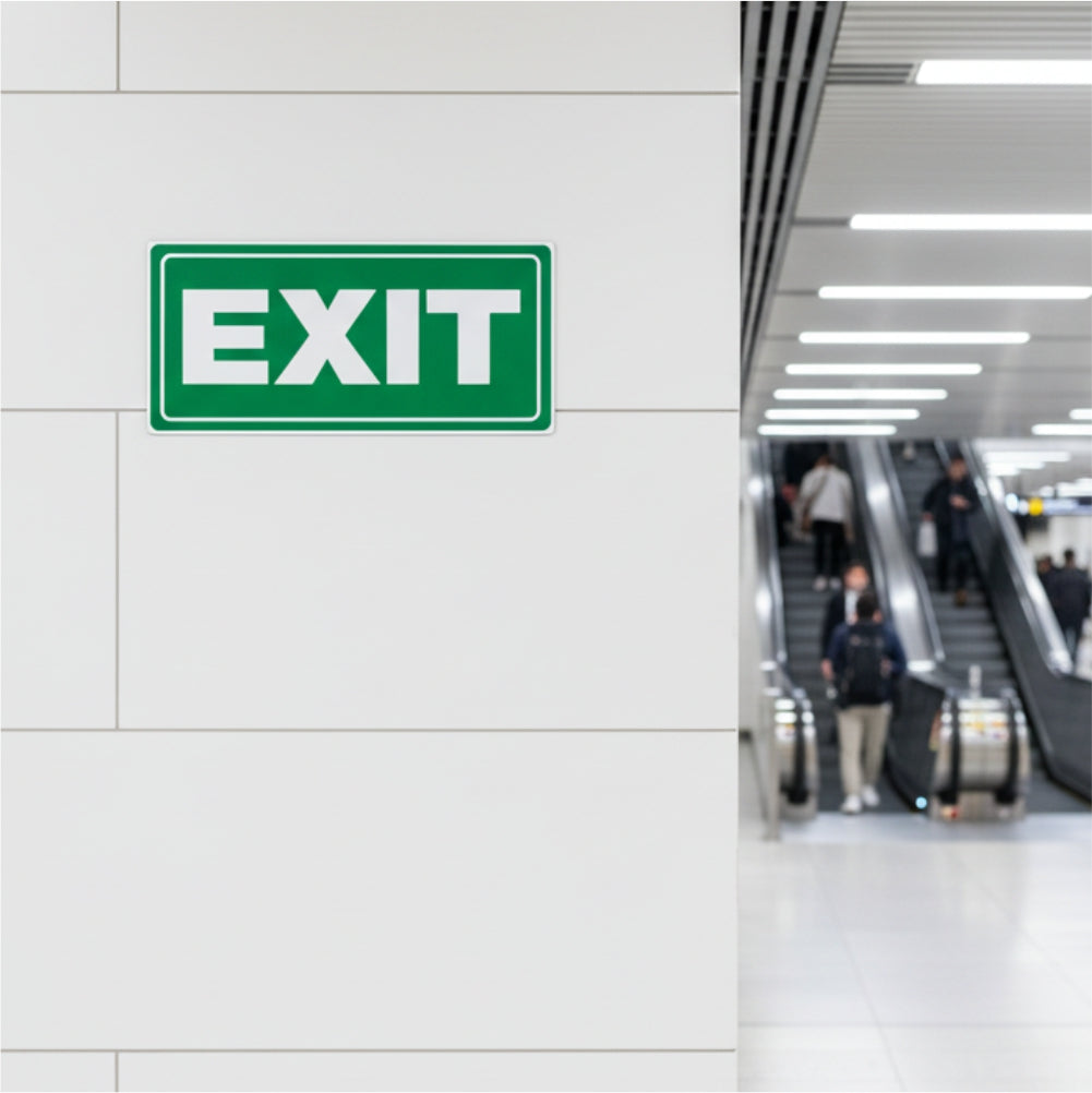 Exit Symbolic Sign - Printed on White ACP (150 x 300mm)