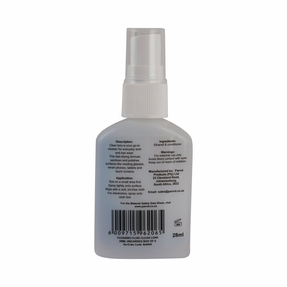 Cleaning Fluid Clear Lens 28ml Uncarded Box Of 6