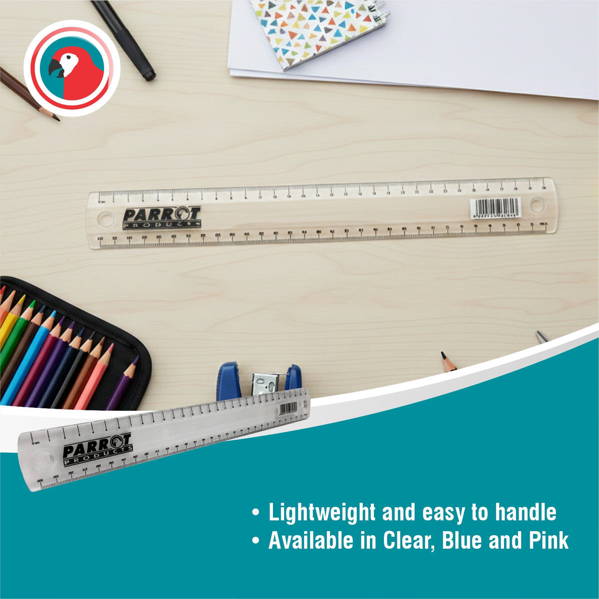 Plastic Ruler 30cm Clear Metric Measuring Ruler